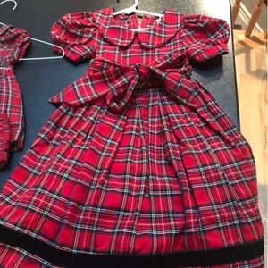 Pretty n Pink Christmas dress black and red tartan